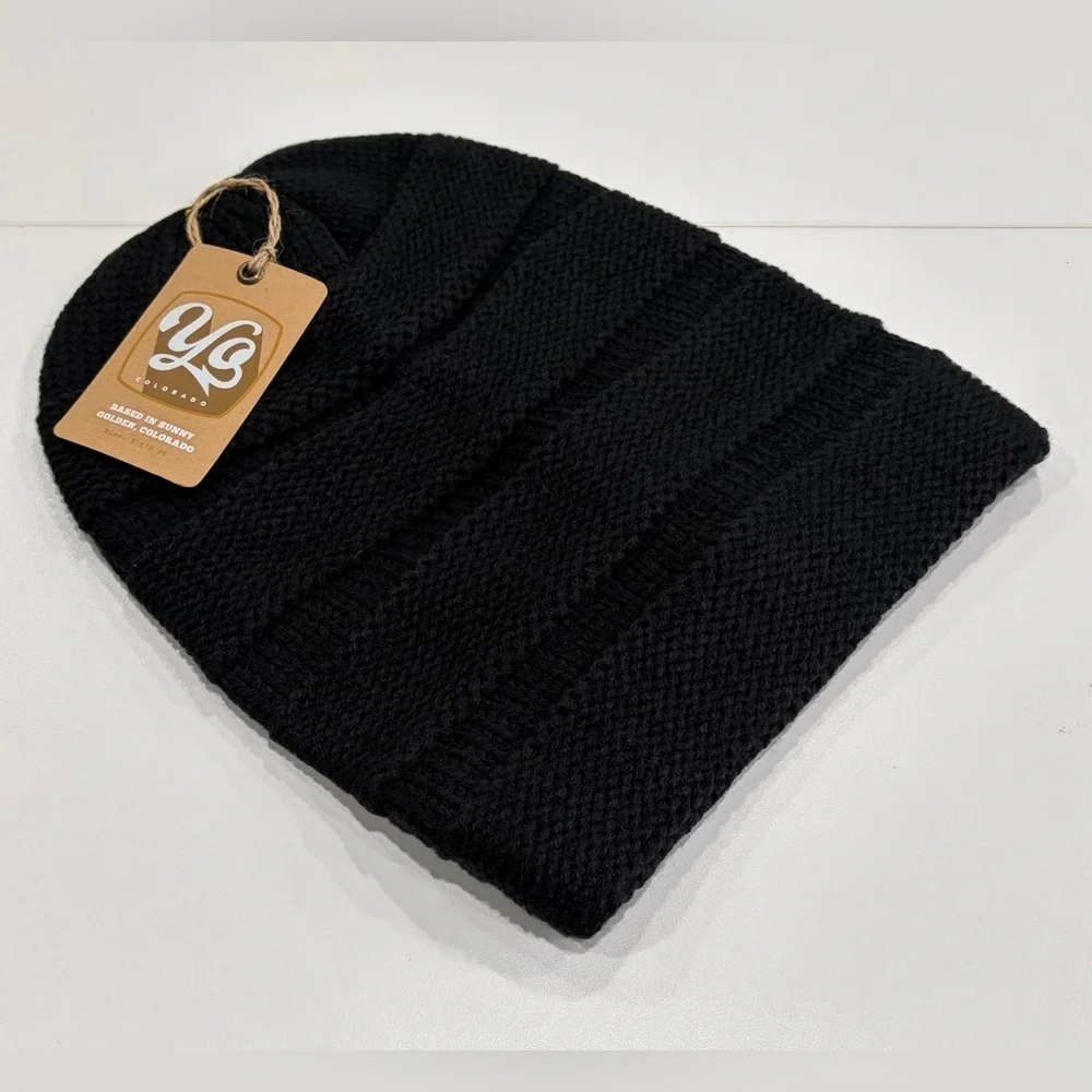 Yo Colorado Women's Drift Slouch Beanie Hat NWT Black Winter Ski Snow